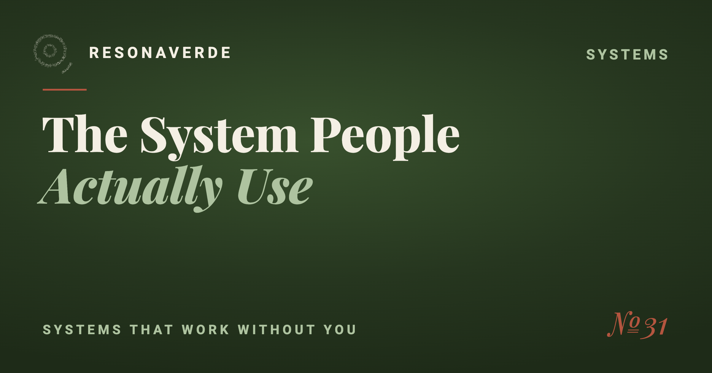 Resonaverde blog cover, Systems, edition No.31