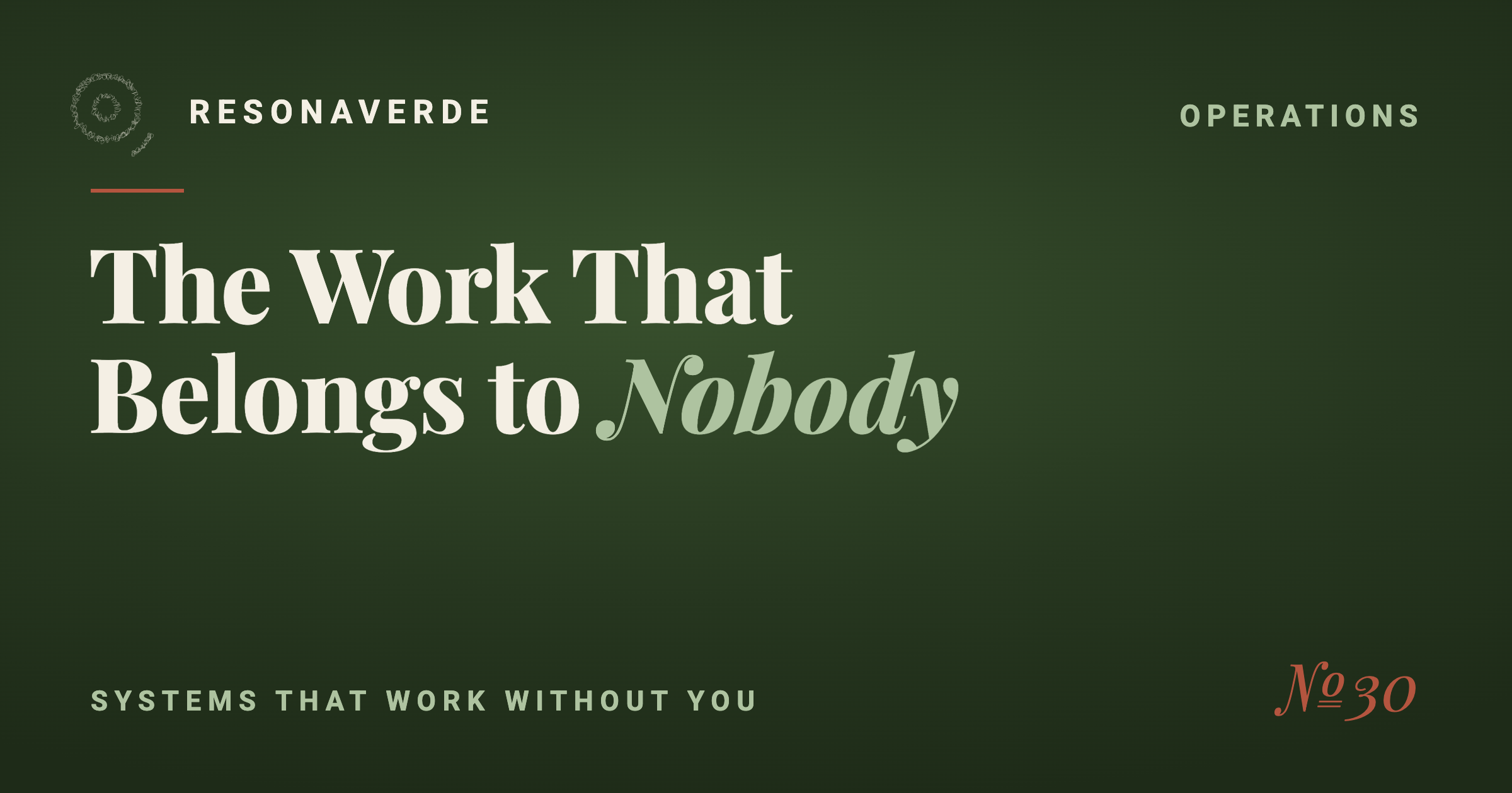 Resonaverde blog cover, Operations, edition No.30