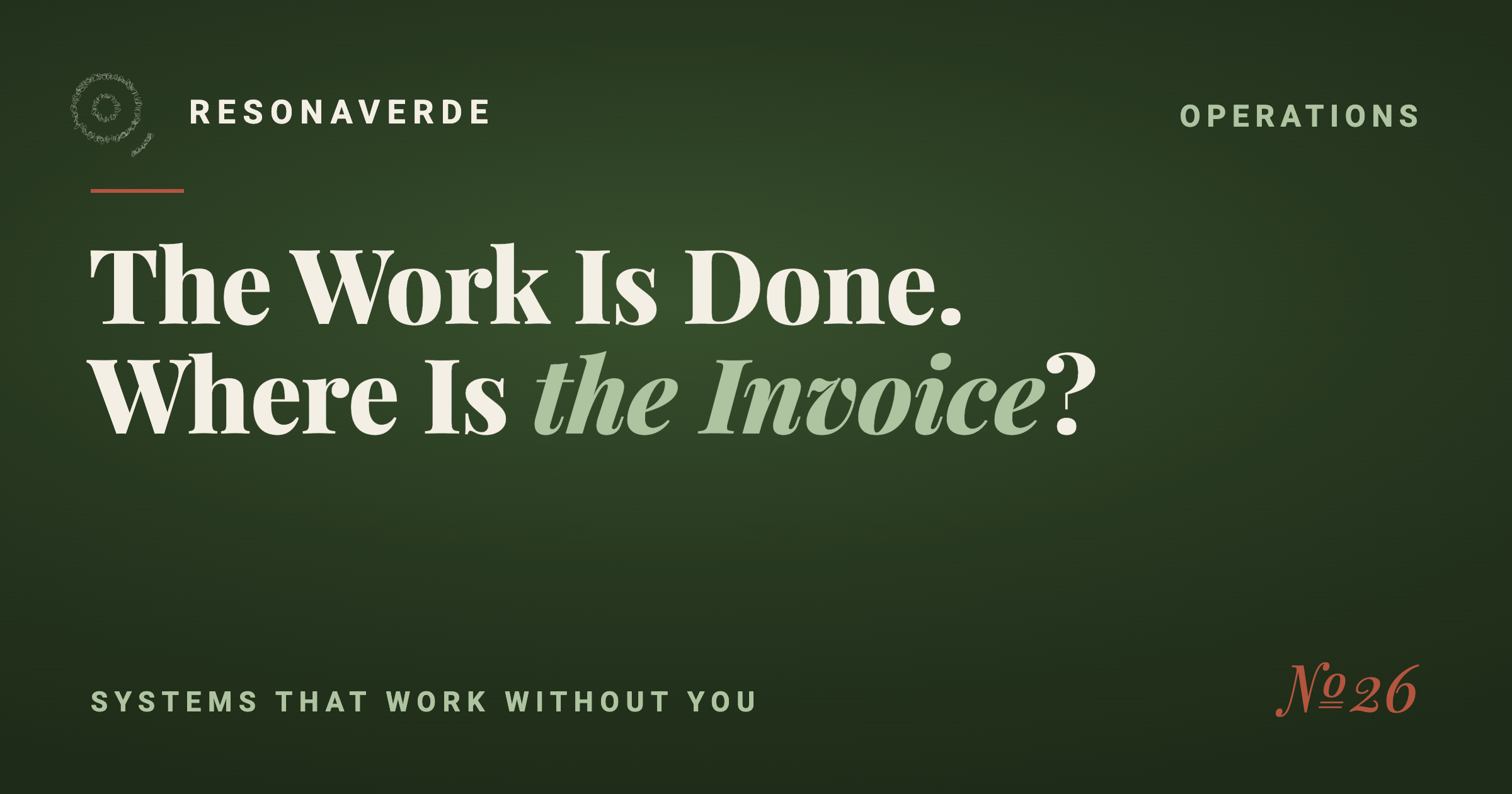 Resonaverde blog cover, Operations, edition No.26